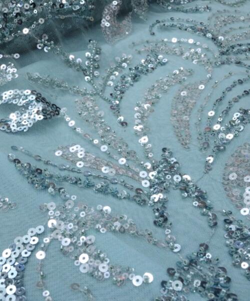 Hand Embroidered Beaded Lace
